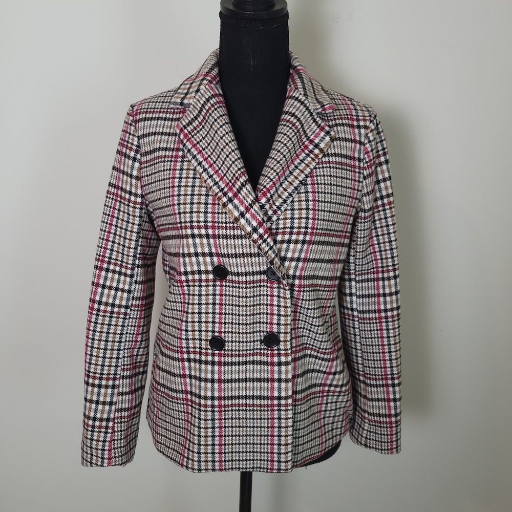 Shein Jacket Girls 11 12 Y Plaid Double Button Coat Y2k Academia